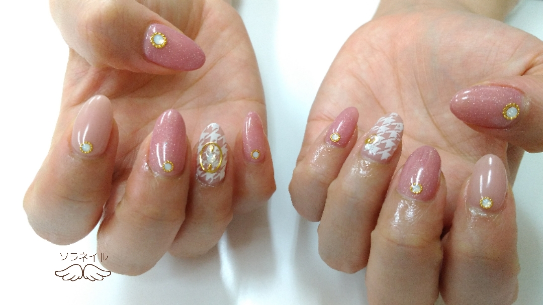 スタンピングネイル 千鳥格子 ソラネイル 川越市にある爪の専門店